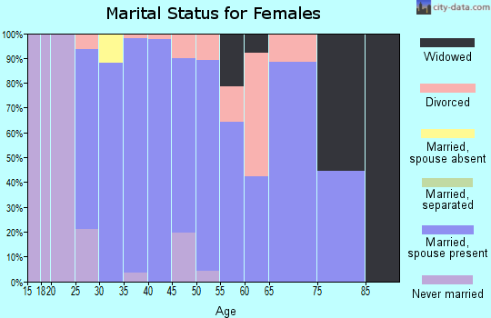 Zip code 55341 marital status for females