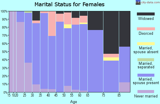 Zip code 55353 marital status for females