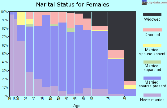 Zip code 55355 marital status for females