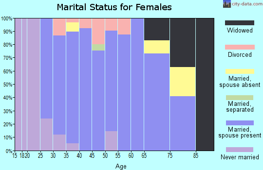 Zip code 55375 marital status for females