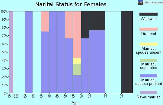 Zip code 55607 marital status for females