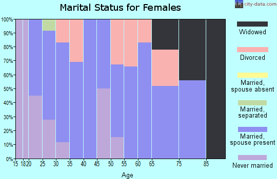 Zip code 55704 marital status for females