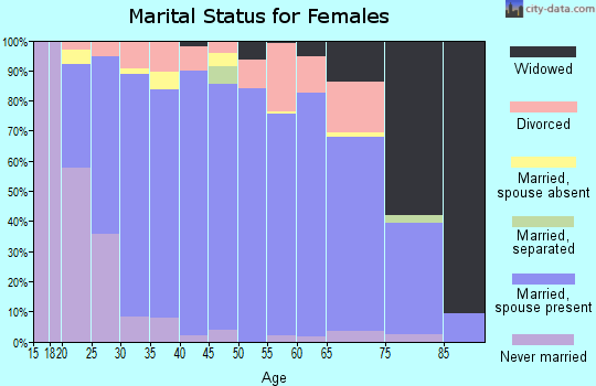 Zip code 55707 marital status for females