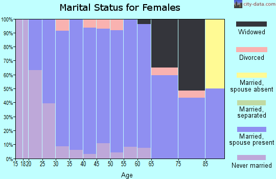 Zip code 55925 marital status for females