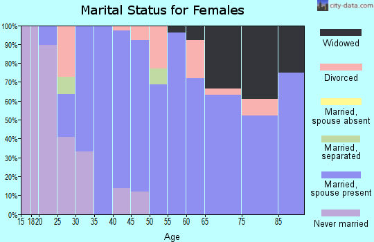 Zip code 55926 marital status for females