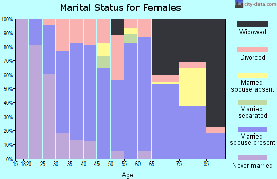 Zip code 55927 marital status for females