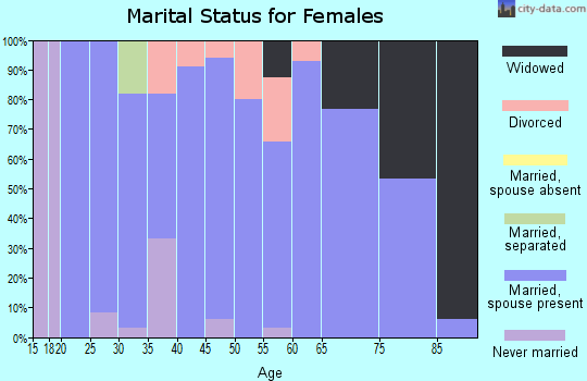 Zip code 55935 marital status for females