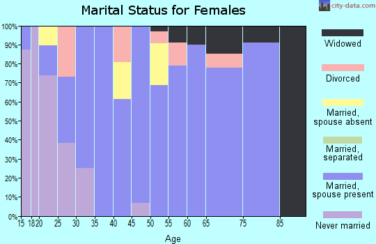 Zip code 55957 marital status for females