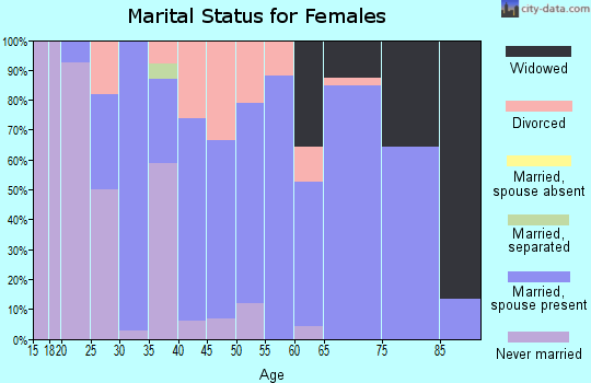 Zip code 55959 marital status for females