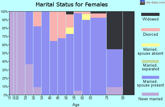 Zip code 55962 marital status for females