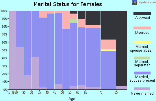 Zip code 55965 marital status for females