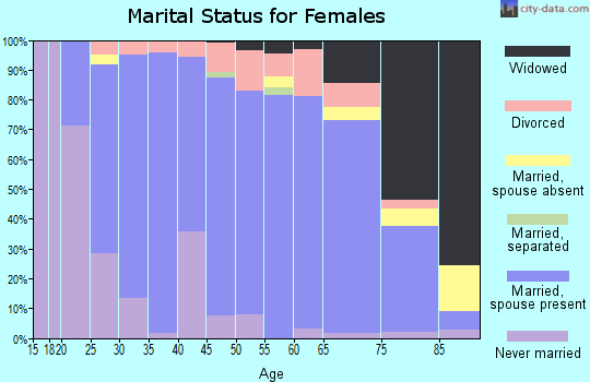 Zip code 55971 marital status for females