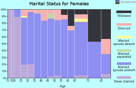 Zip code 55972 marital status for females