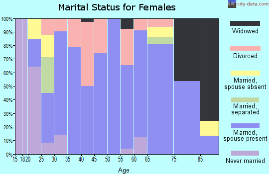 Zip code 55983 marital status for females