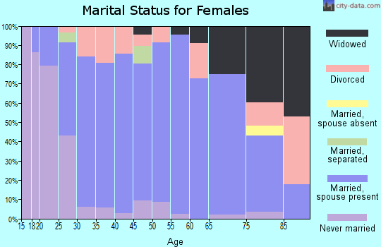 Zip code 55985 marital status for females