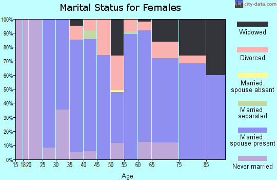 Zip code 55991 marital status for females