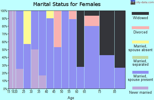 Zip code 56033 marital status for females