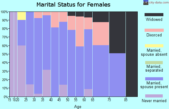 Zip code 57003 marital status for females