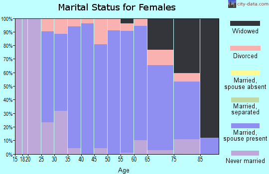 Zip code 57004 marital status for females