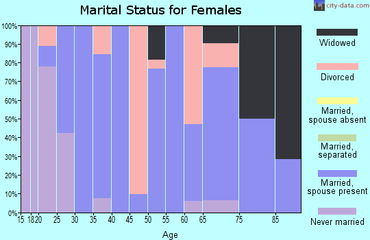 Zip code 57031 marital status for females