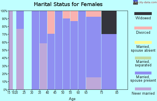 Zip code 57065 marital status for females