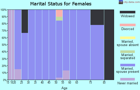 Zip code 57220 marital status for females