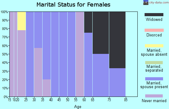 Zip code 57238 marital status for females