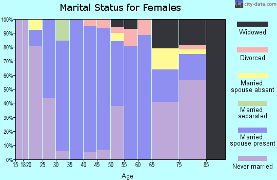 Zip code 57311 marital status for females