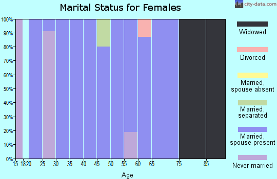 Zip code 57329 marital status for females