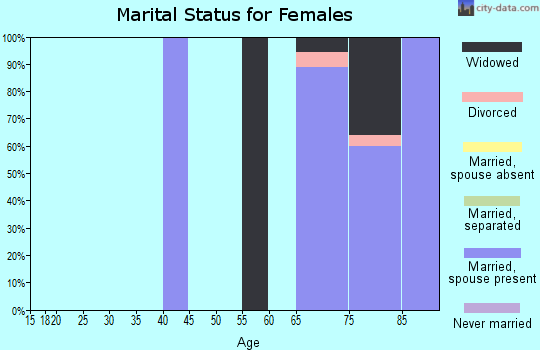 Zip code 57371 marital status for females