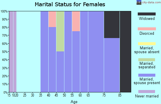 Zip code 57386 marital status for females