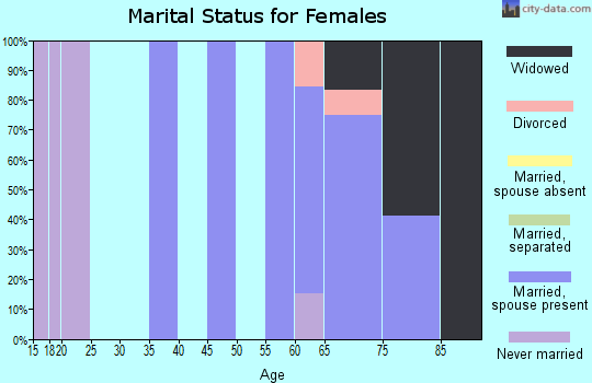 Zip code 57435 marital status for females