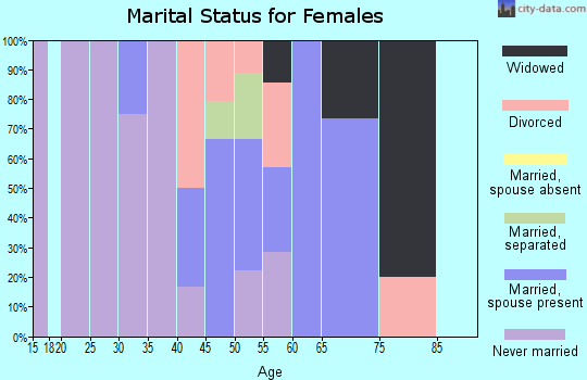 Zip code 57658 marital status for females
