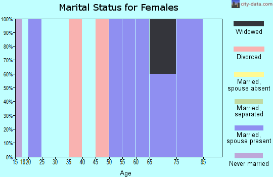 Zip code 58013 marital status for females