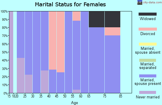 Zip code 58031 marital status for females