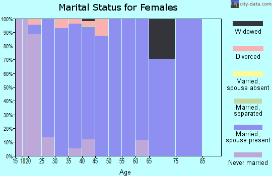 Zip code 58047 marital status for females