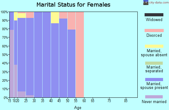 Zip code 58204 marital status for females