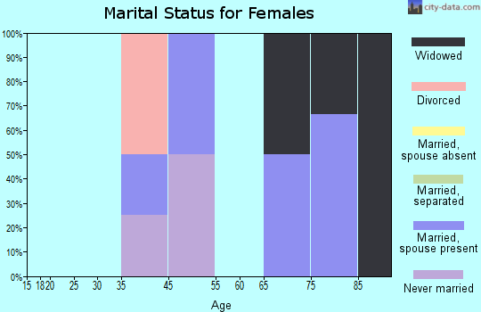 Zip code 58313 marital status for females