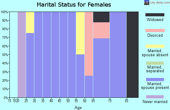 Zip code 58317 marital status for females