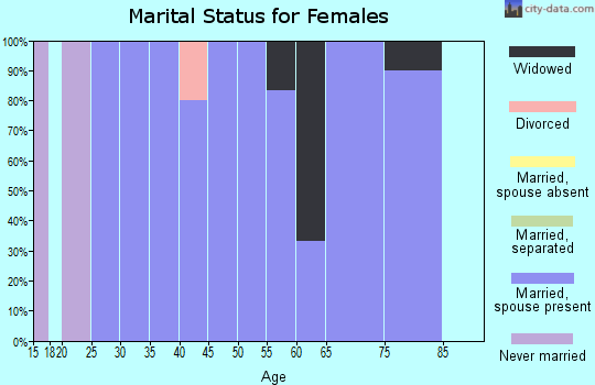 Zip code 58440 marital status for females