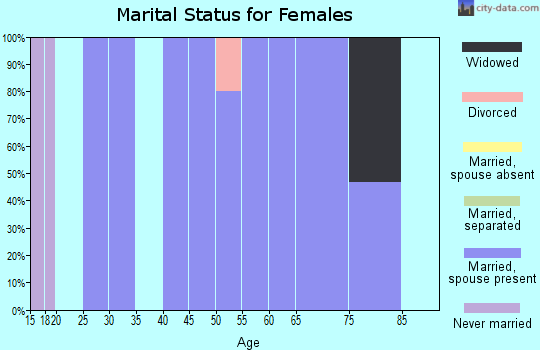 Zip code 58451 marital status for females