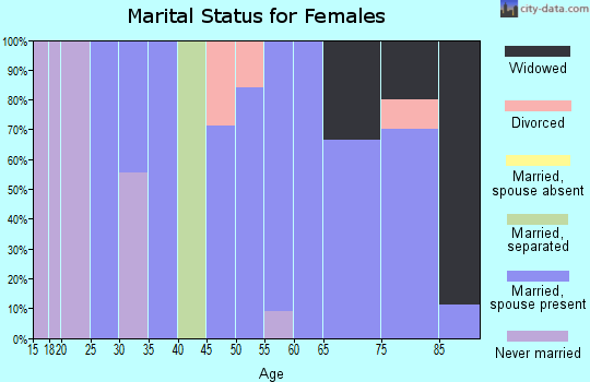 Zip code 58455 marital status for females