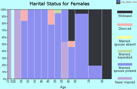 Zip code 58456 marital status for females