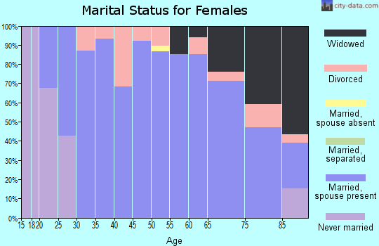 Zip code 58458 marital status for females