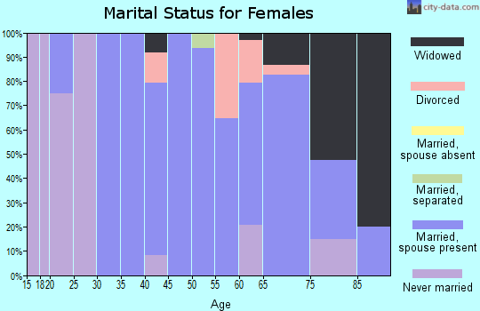 Zip code 58463 marital status for females