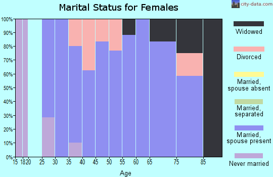 Zip code 58472 marital status for females