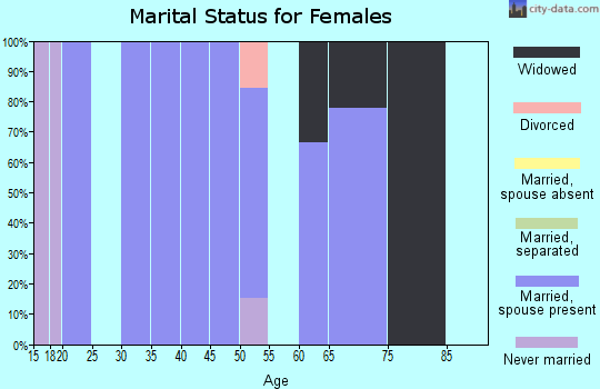 Zip code 58476 marital status for females