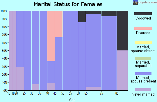 Zip code 58487 marital status for females