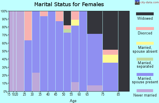 Zip code 58529 marital status for females