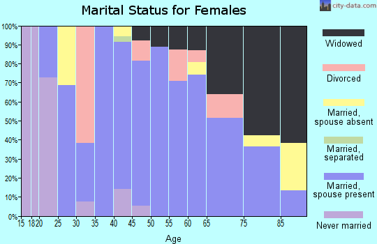Zip code 58533 marital status for females